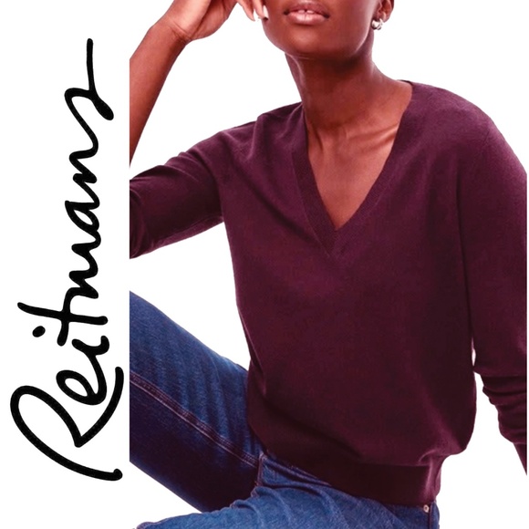 NWT 🦋 REITMANS Heathered Wine Sweater | Medium - Picture 1 of 14